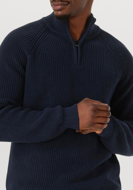 Donkerblauwe ANERKJENDT Trui AKSUNE PATENT HALF ZIP KNIT - large