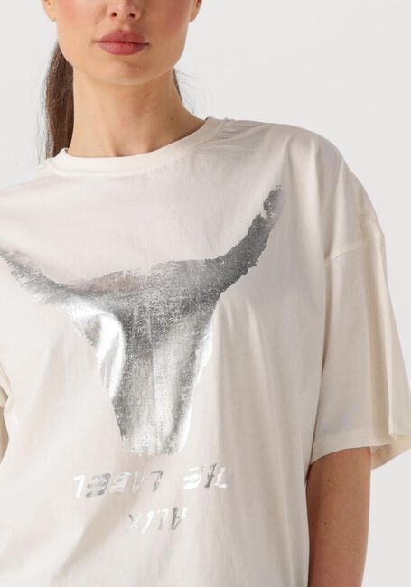 ALIX THE LABEL T-shirt LADIES KNITTED SILVER BULL T-SHIRT en blanc - large