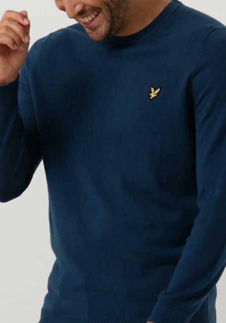 LYLE & SCOTT Pull COTTON MERINO CREW JUMPER en bleu - large
