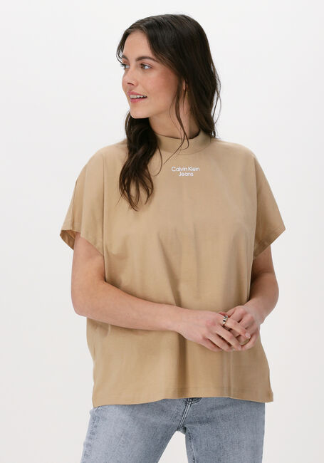 CALVIN KLEIN T-shirt STACKED LOGO LOOSE TEE Sable - large