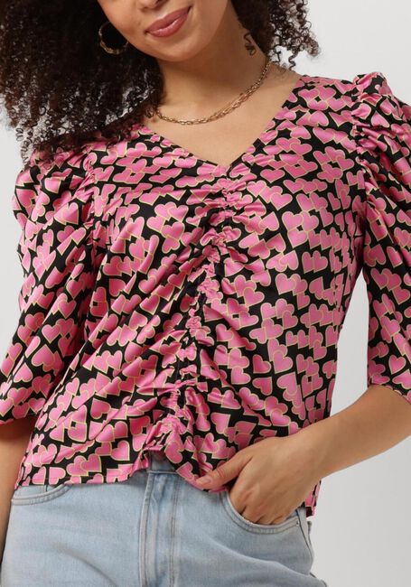 CO'COUTURE FLASHY HEART DRAPE BLOUSE Blouses en rose - large