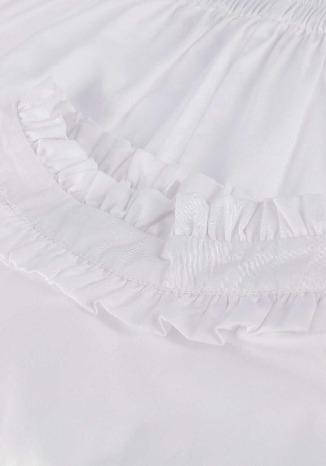 Witte SELECTED WOMEN  JOSEFINE LS NECK RUFFLE TOP - large