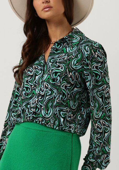 Blauwe VANILIA  LIQUID BLOUSE - large
