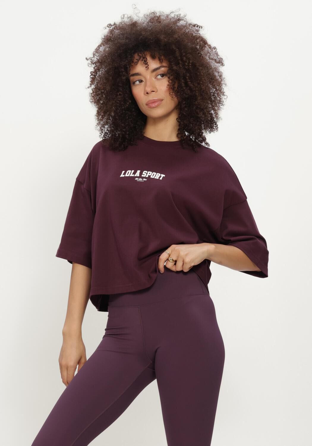 THE LOLA CLUB Haut STELLA SS TEE Bordeaux - large