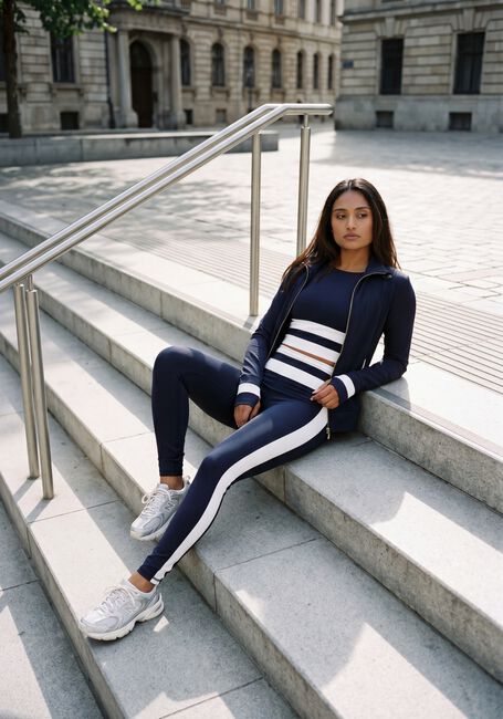 HOUSE OF GRAVITY Legging STRIPE LEGGINGS Bleu fonc&eacute; - large