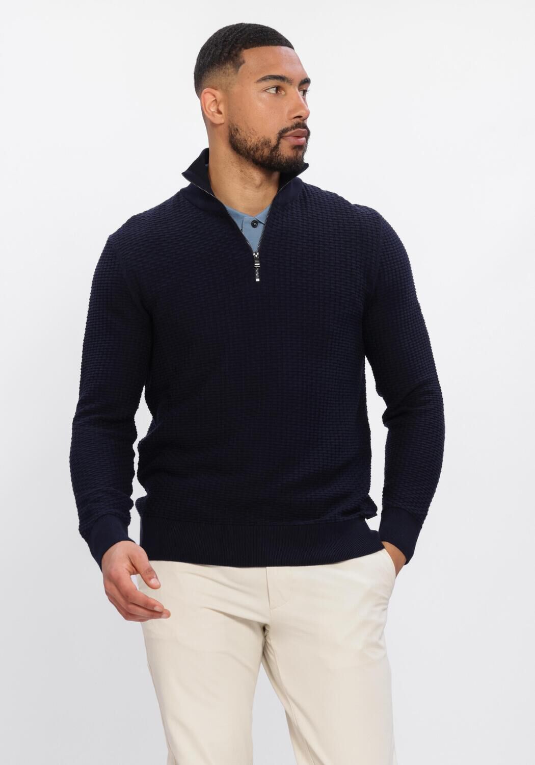 Donkerblauwe BOSS BLACK Trui H-ULLICIO - large