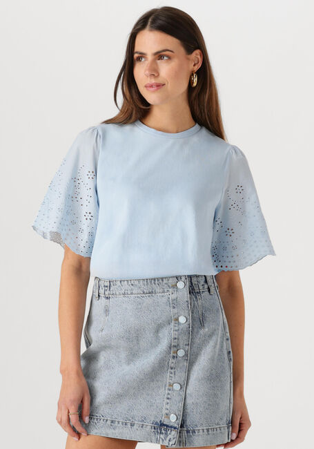 Y.A.S. T-shirt YASLEX SS TOP W. EMB SLEEVES S. NOOS Bleu clair - large