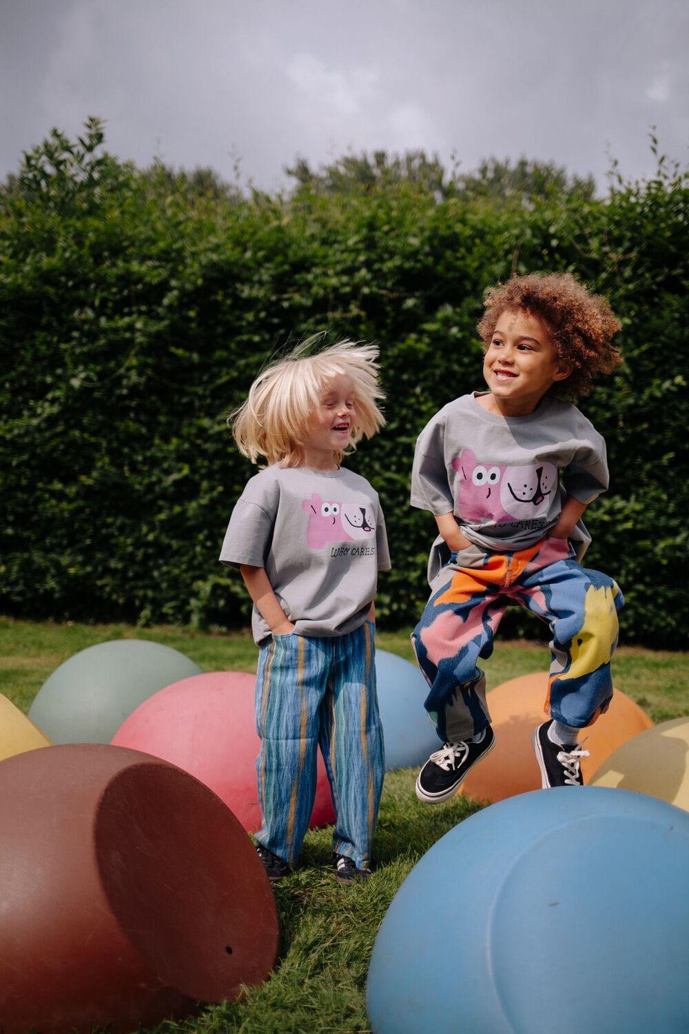 Grijze DAILY BRAT T-shirt WHO CARES T-SHIRT - large