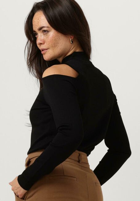 SUMMUM Pull BARE SHOULDER TOP DULL VISCOSE POLYAMIDE KNIT en noir - large