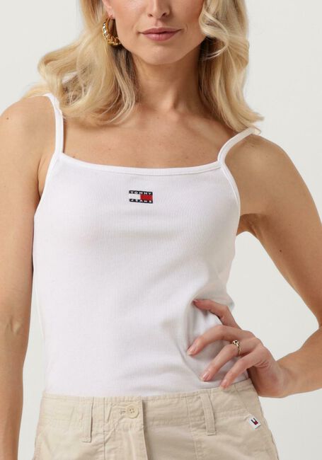TOMMY JEANS Haut TJW BADGE RIB STRAP TOP en blanc - large