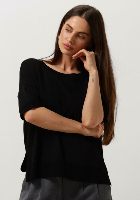 SELECTED FEMME T-shirt SLFWILLE SS KNIT O-NECK en noir - large