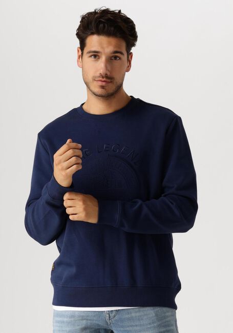 PME LEGEND Pull CREWNECK PIQUE DOUBLE FACE SWEAT Bleu foncé - large
