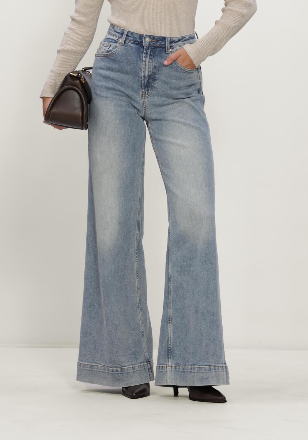 JANICE Wide jeans JEANS DAMES WIDE LEG HIGH RISE STRETCH MASON en bleu - large