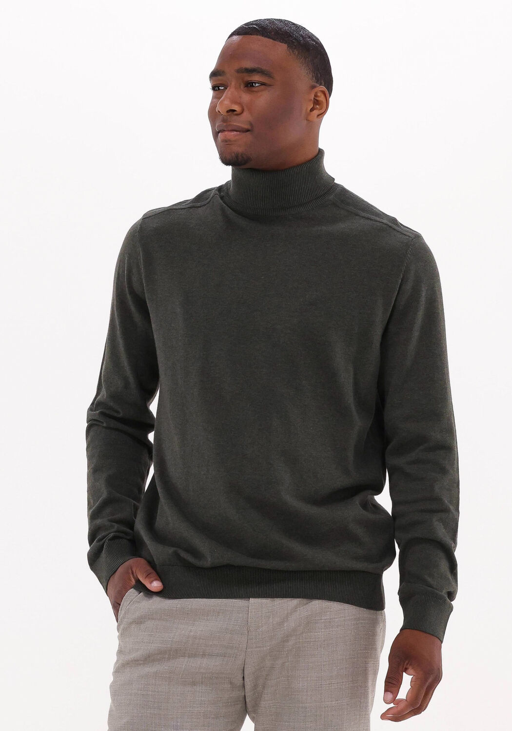 SELECTED HOMME Col roule SLHBERG ROLL NECK en vert Omoda