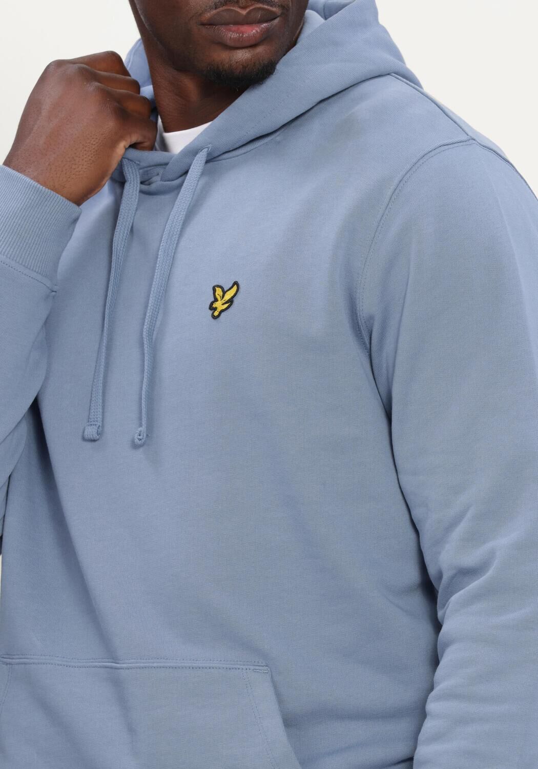 Lichtblauwe LYLE & SCOTT Sweater PULLOVER HOODIE - large