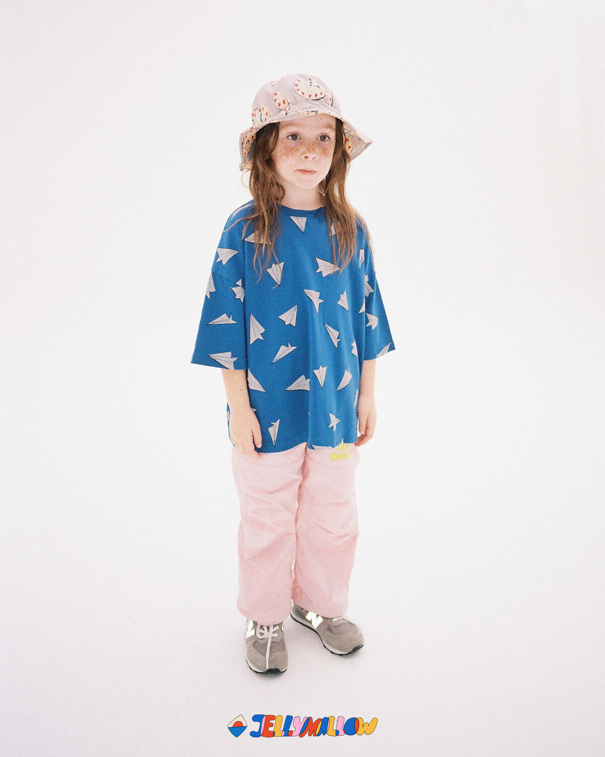 Jelly Mallow T-shirt PAPER AIRPLANE T-SHIRT en bleu - large