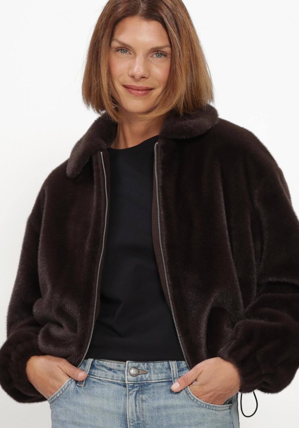 Bruine WITHBLACK Faux fur jas WBLNOHR FAUX FUR JACKET - large
