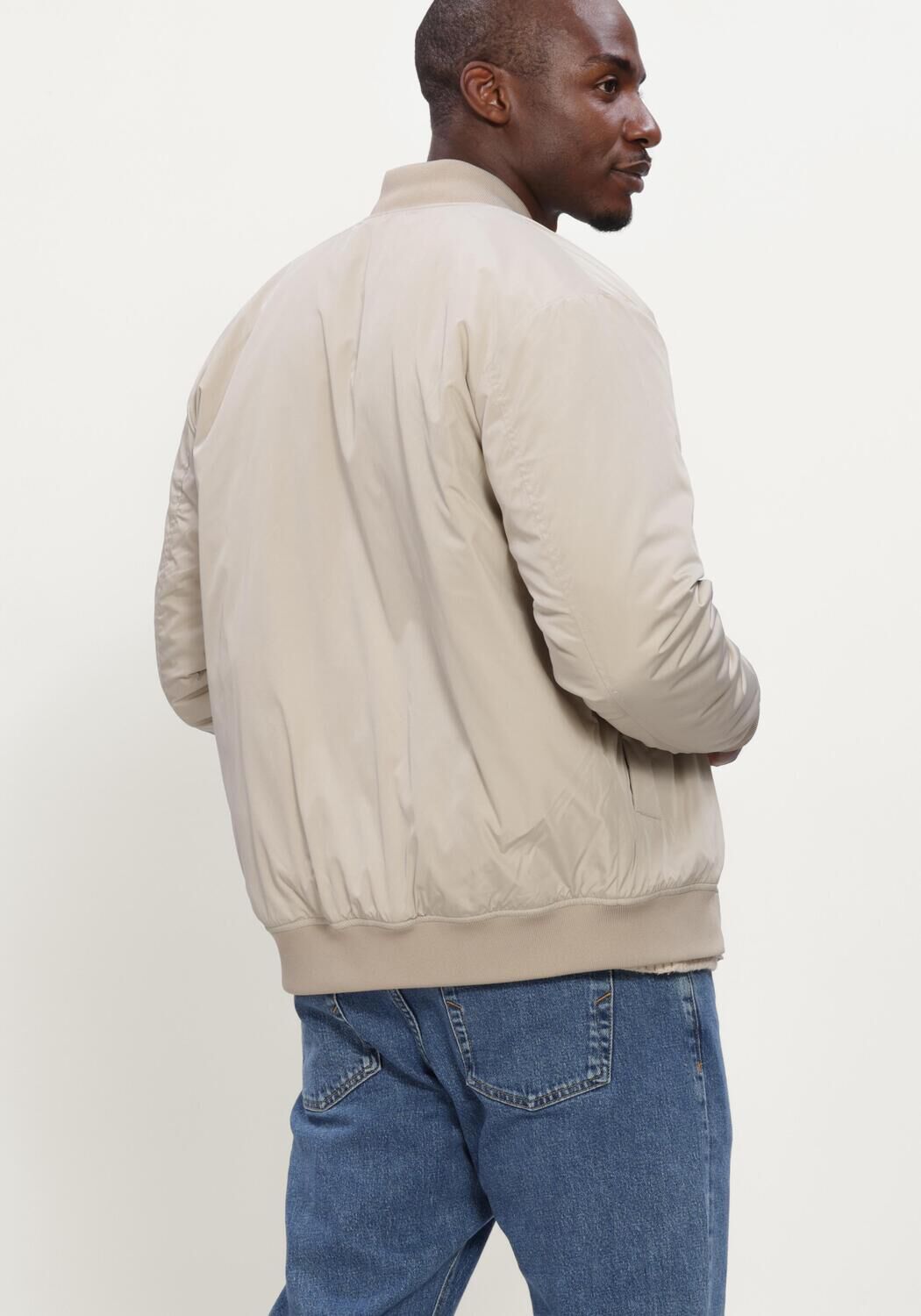 Beige SELECTED MEN Jack SLMCHARLES BOMBER JKT - large