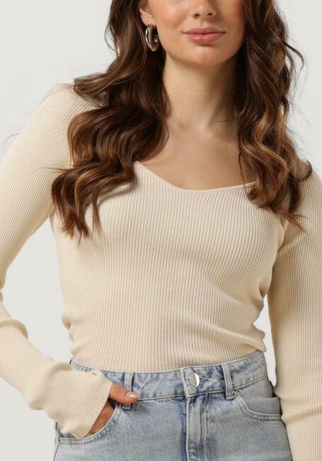 Beige SECOND FEMALE Trui SOLIA KNIT V-NECK - large