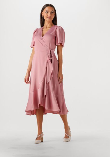 Y.A.S. Robe midi YASTHEA MIDI WRAP DRESS en rose - large