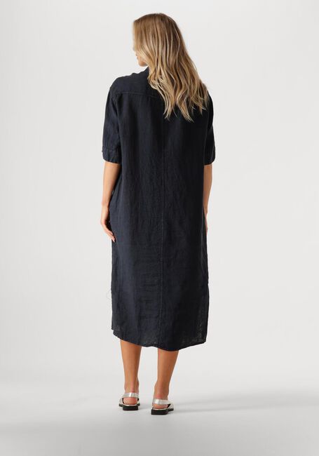 Donkerblauwe BY-BAR Midi jurk BRUNO LINNEN DRESS - large