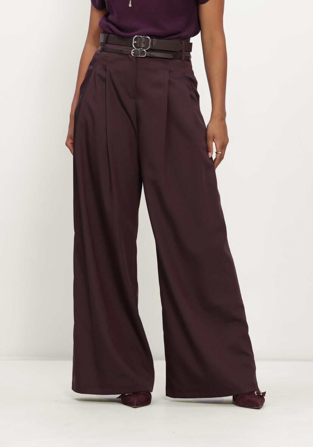 Paarse CAROLINE BISS Pantalon 4551 - large