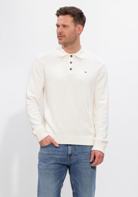 Gebroken wit TOMMY JEANS Trui TJM SLIM ESSENTIAL POLO SWTR EXT - large