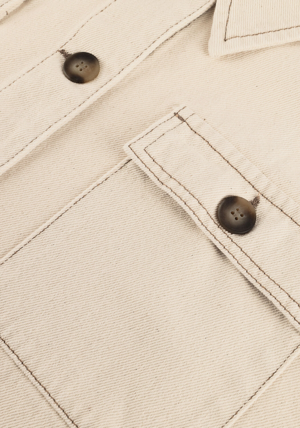 Gebroken wit ANOTHER LABEL Jack ALENORA NATURAL DENIM JACKET - large