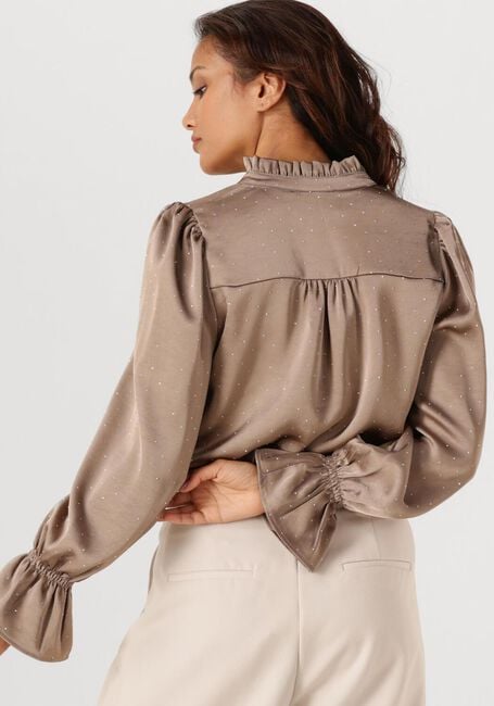 Taupe NEO NOIR  AMARA HEAVY SATIN BEDAZ BLOUSE - large