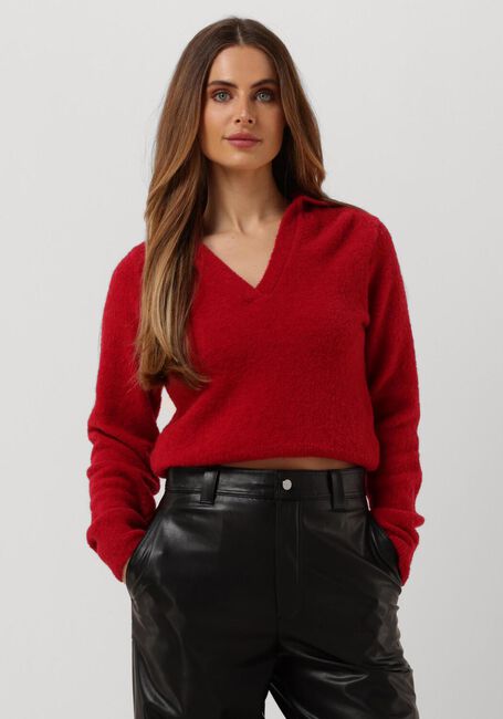 Rode VANILIA Trui PROSECCO V DOLLAR KNIT Rode VANILIA Trui PROSECCO V DOLLAR KNIT - large