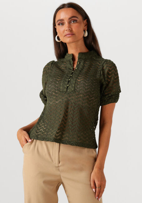 Donkergroene MINUS  JEVA HALF SLEEVE BLOUSE - large