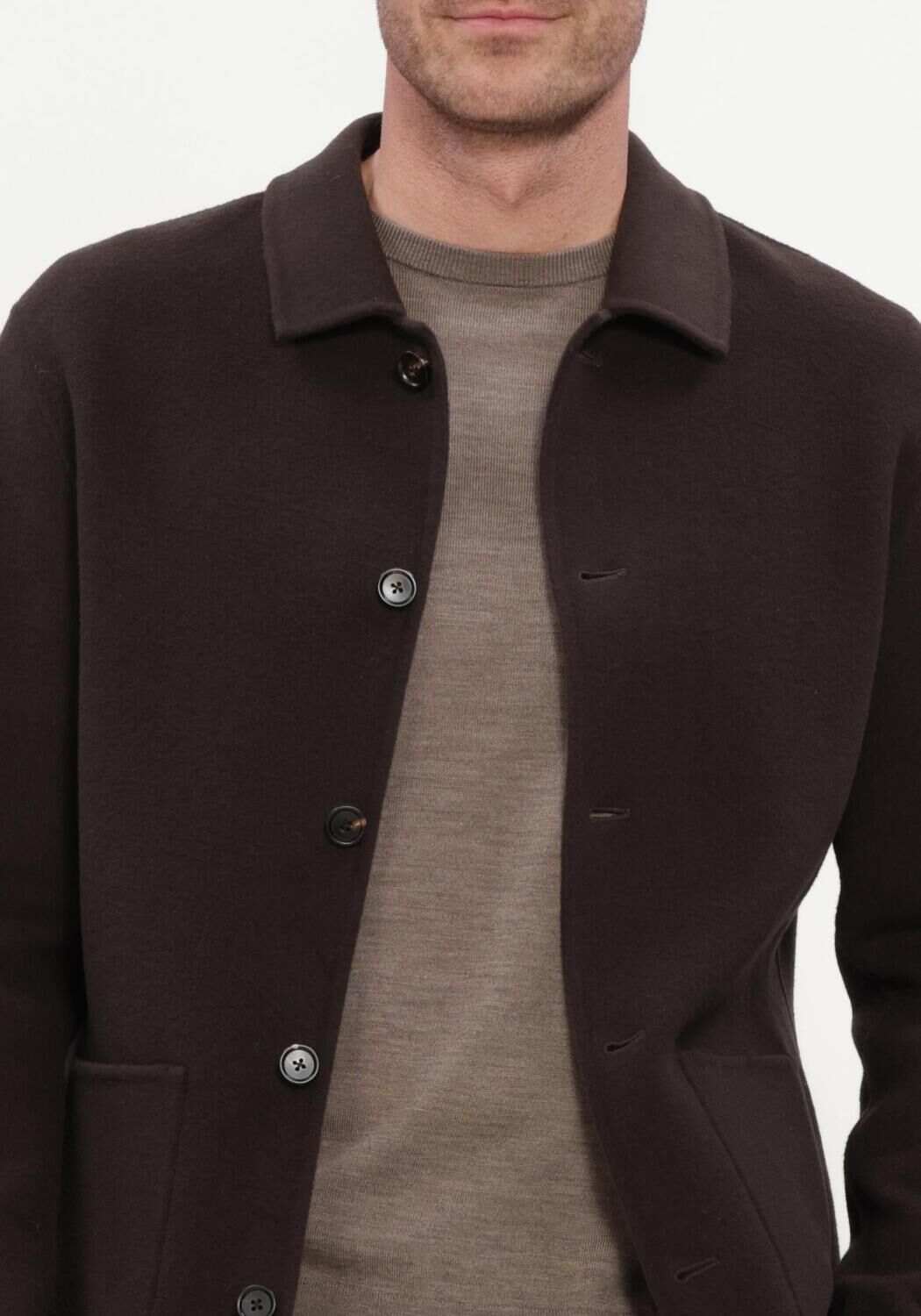 PROFUOMO Surchemise OVERSHIRT WO BASIC en marron - large