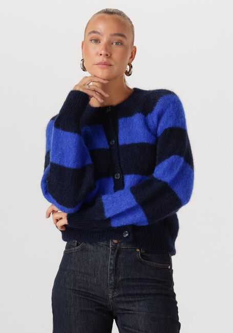 Blauwe BY-BAR Vest SIAN STRIPE CARDIGAN - large