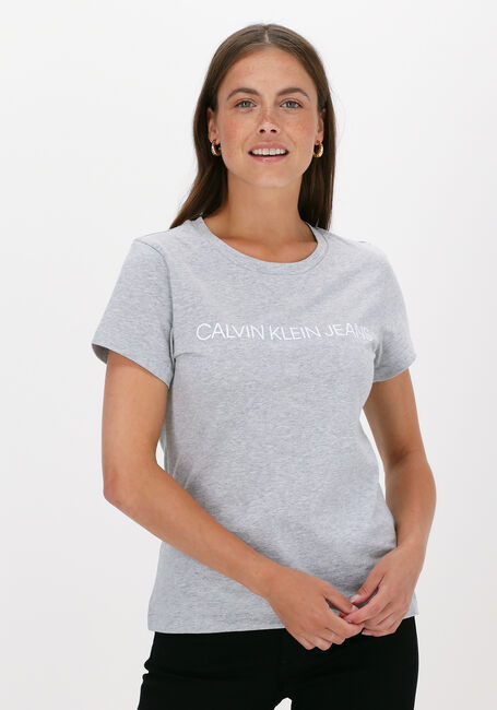 CALVIN KLEIN T-shirt CORE INSTIT LOGO SLIM FIT TEE en gris - large