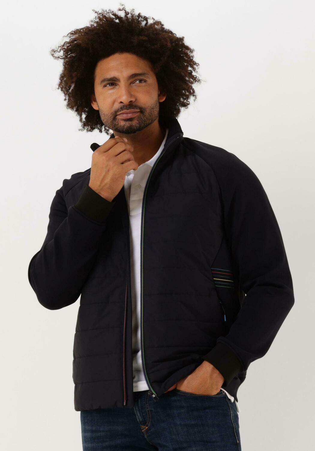 PS PAUL SMITH Veste matelass MENS MIXED MEDIA JACKET Bleu fonc