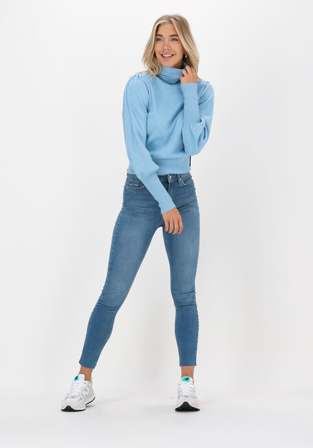 Blauwe NA-KD Skinny jeans SKINNY HIGH WAIST RAW HEM JEAN - large