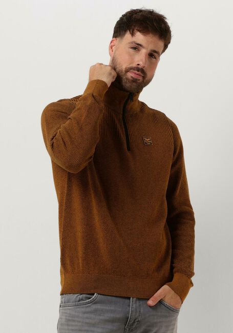 PME LEGEND Pull HALF ZIP COLLAR COTTON PLATED en jaune - large