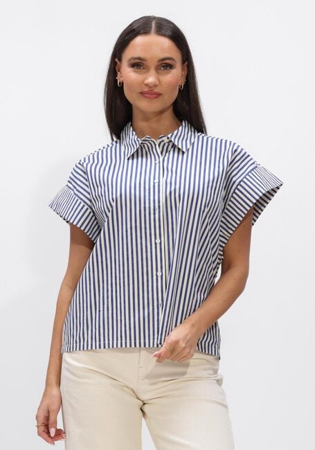 Donkerblauwe BY-BAR  PIXIE STRIPE BLOUSE - large