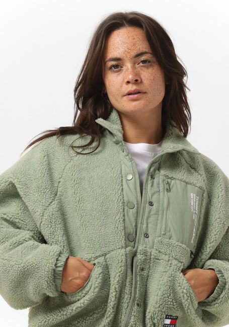 TOMMY JEANS Manteau Teddy TJW REVERSIBLE SHERPA JACKET en vert - large