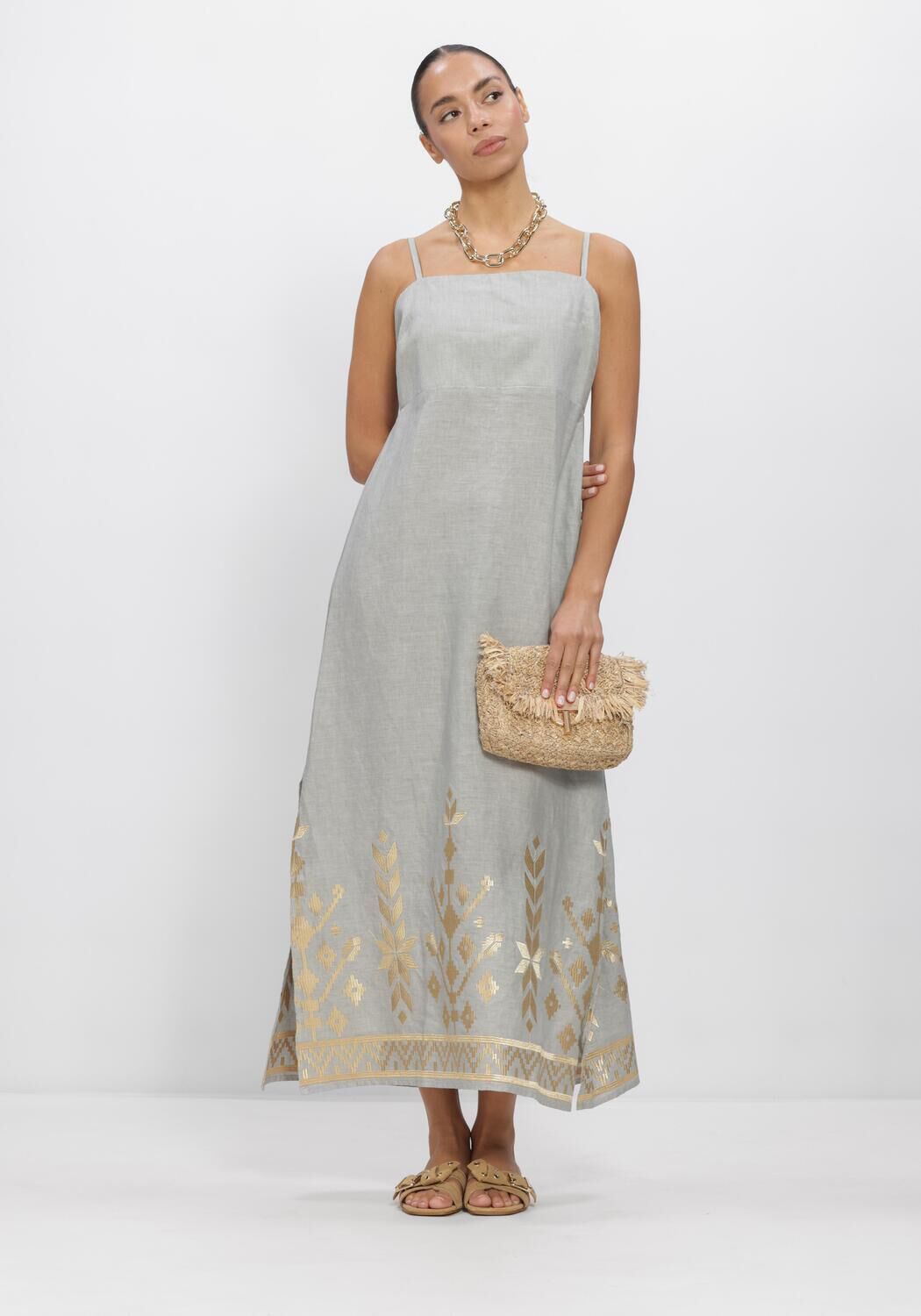 Lichtblauwe GREEK ARCHAIC KORI Maxi jurk S26K-2043211 - large