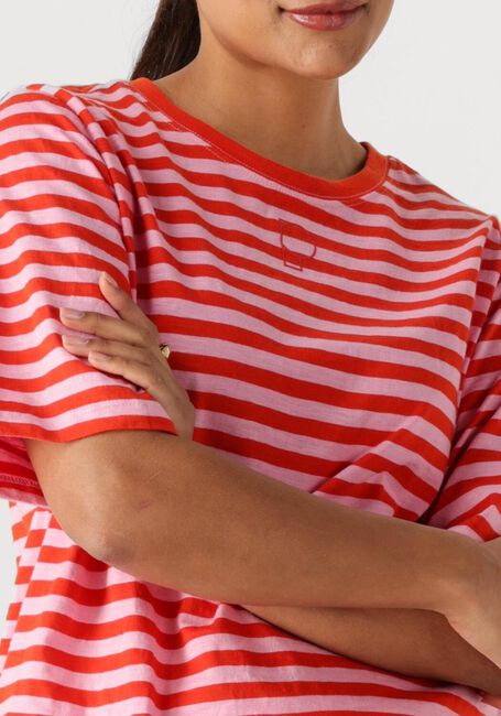 Multi POM AMSTERDAM Tops & T-shirts TSHIRT STRIPE ORANGE PINK - large