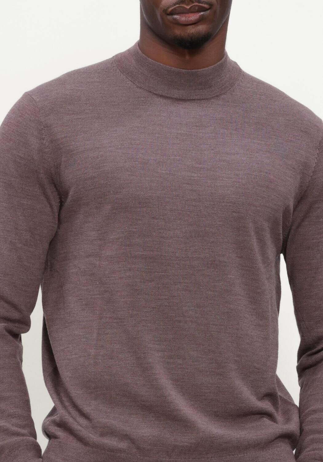 PROFUOMO Col roul&eacute; PULLOVER MOCK NECK EXTRAFINE MERINO en violet - large