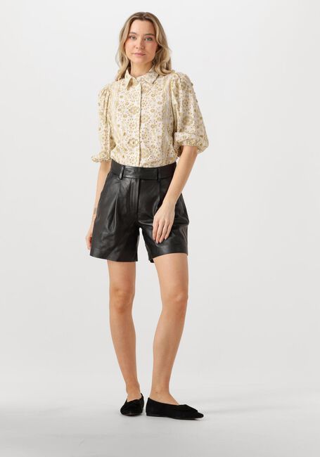 CO'COUTURE Pantalon courte PHOEBECC LEATHER PLEAT SHORTS en noir - large