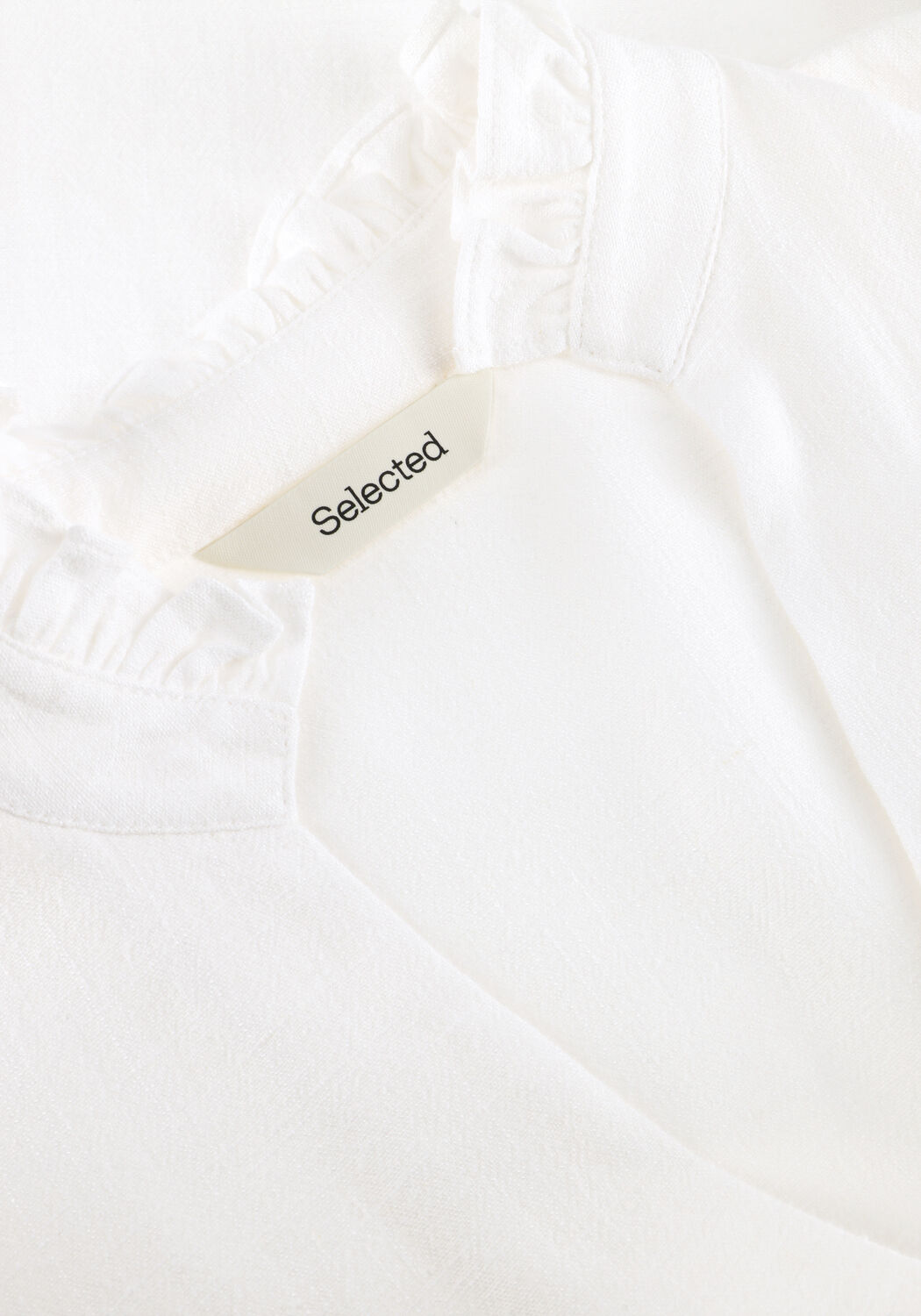 SELECTED WOMEN SLFVIVA SL SUN RUFFLE TOP Blouses en blanc - large