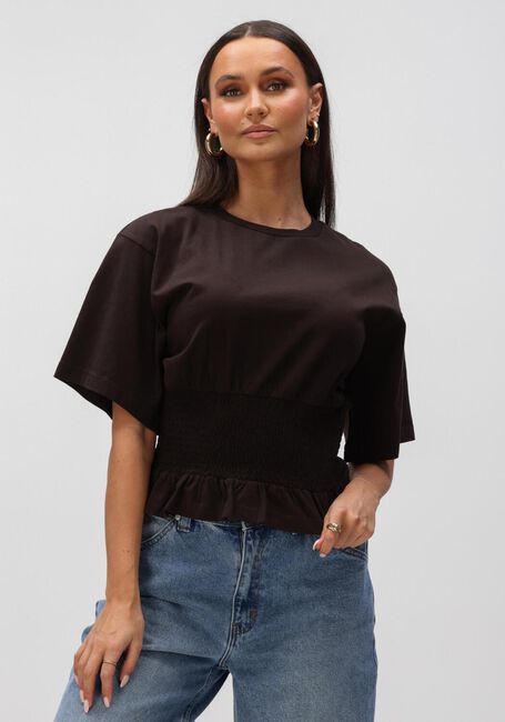 NEO NOIR DRAY BOXY SMOCK TEE Hauts & T-shirts en marron - large