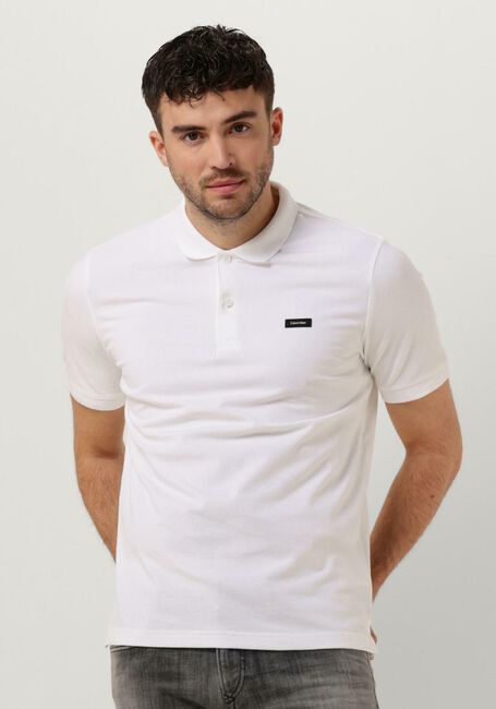 CALVIN KLEIN Polo STRETCH PIQUE SLIM BUTTON POLO en blanc - large