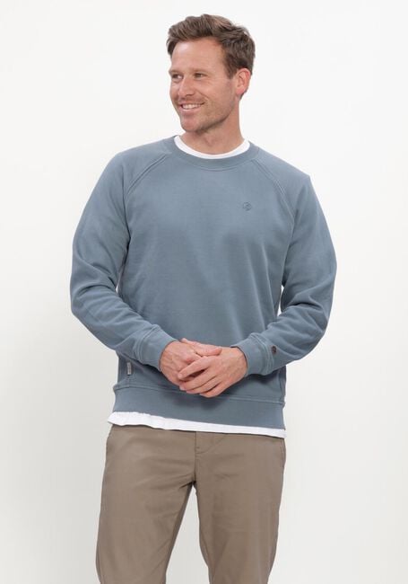 Blauwe CAST IRON Trui CREWNECK REGULAR FIT TWILL - large