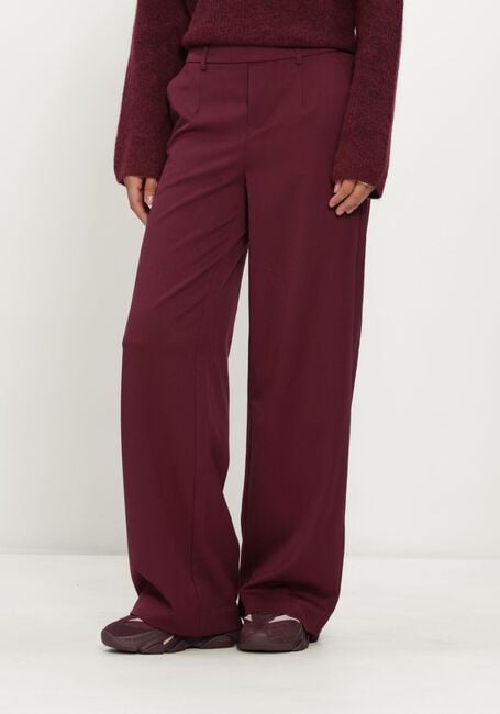 Bordeaux OBJECT Wijde broek OBJLISA WIDE PANT - large
