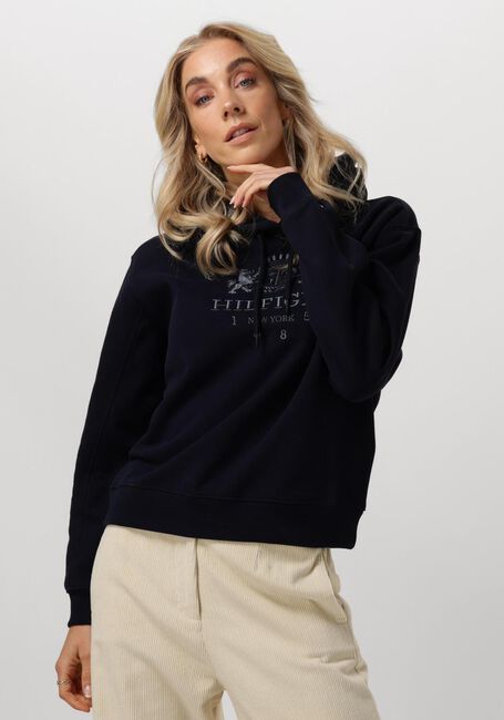 TOMMY HILFIGER Chandail MDRN REG VARSITY CREST HOODIE Bleu foncé - large