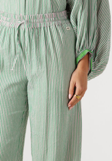 POM AMSTERDAM Pantalon large PANTS SEERSUCKER GREEN PINK en multicolore - large